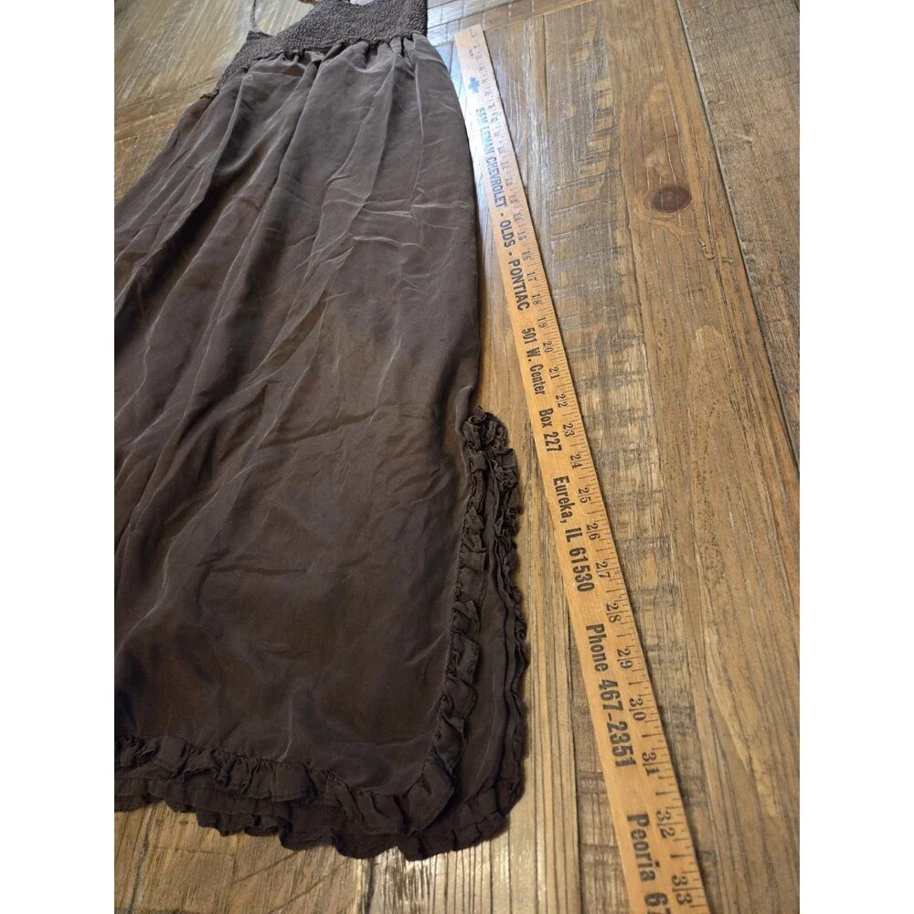 J. Crew Brown Maxi Dress with Smocked Bodice